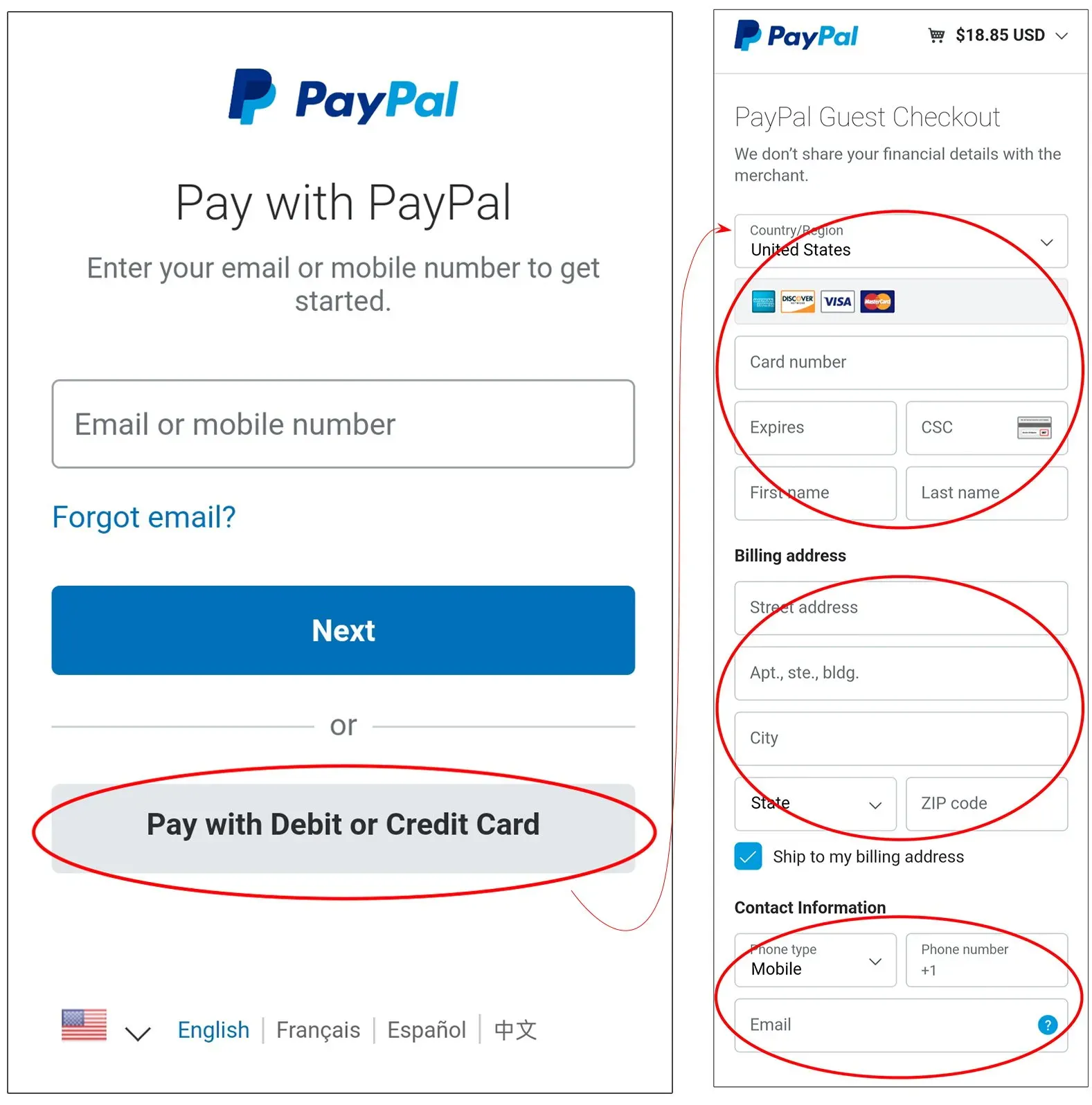 Original payment instructions graphic
