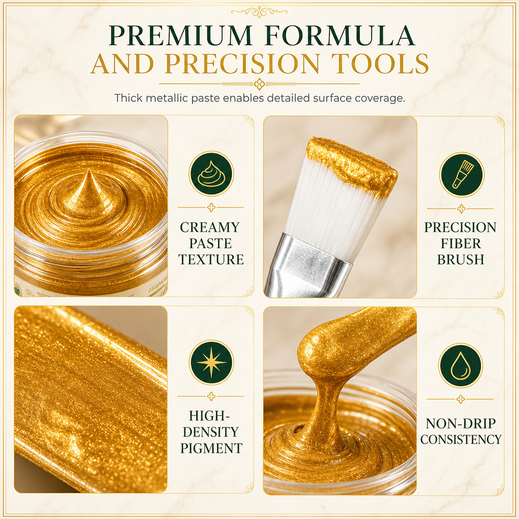 Premium formula and precision tools gold paste