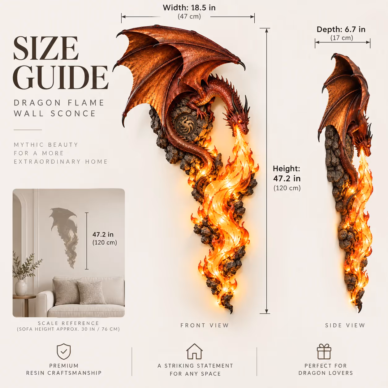 Dragonfire Guardian warm flame light detail