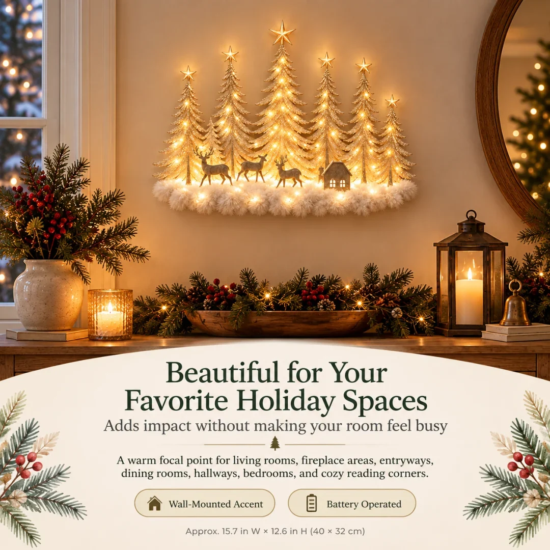 Woodland Forest Christmas Wall Decor Styled at Home