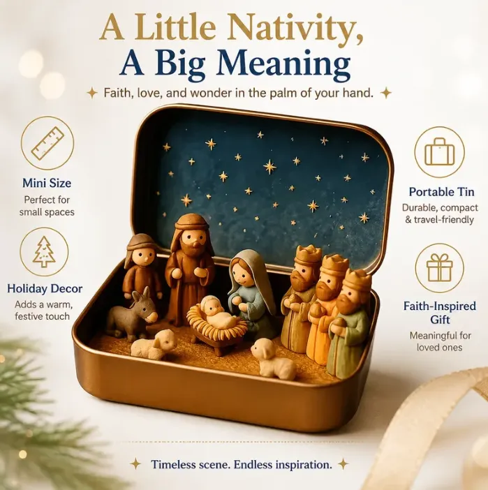 Nativity tin starry night interior