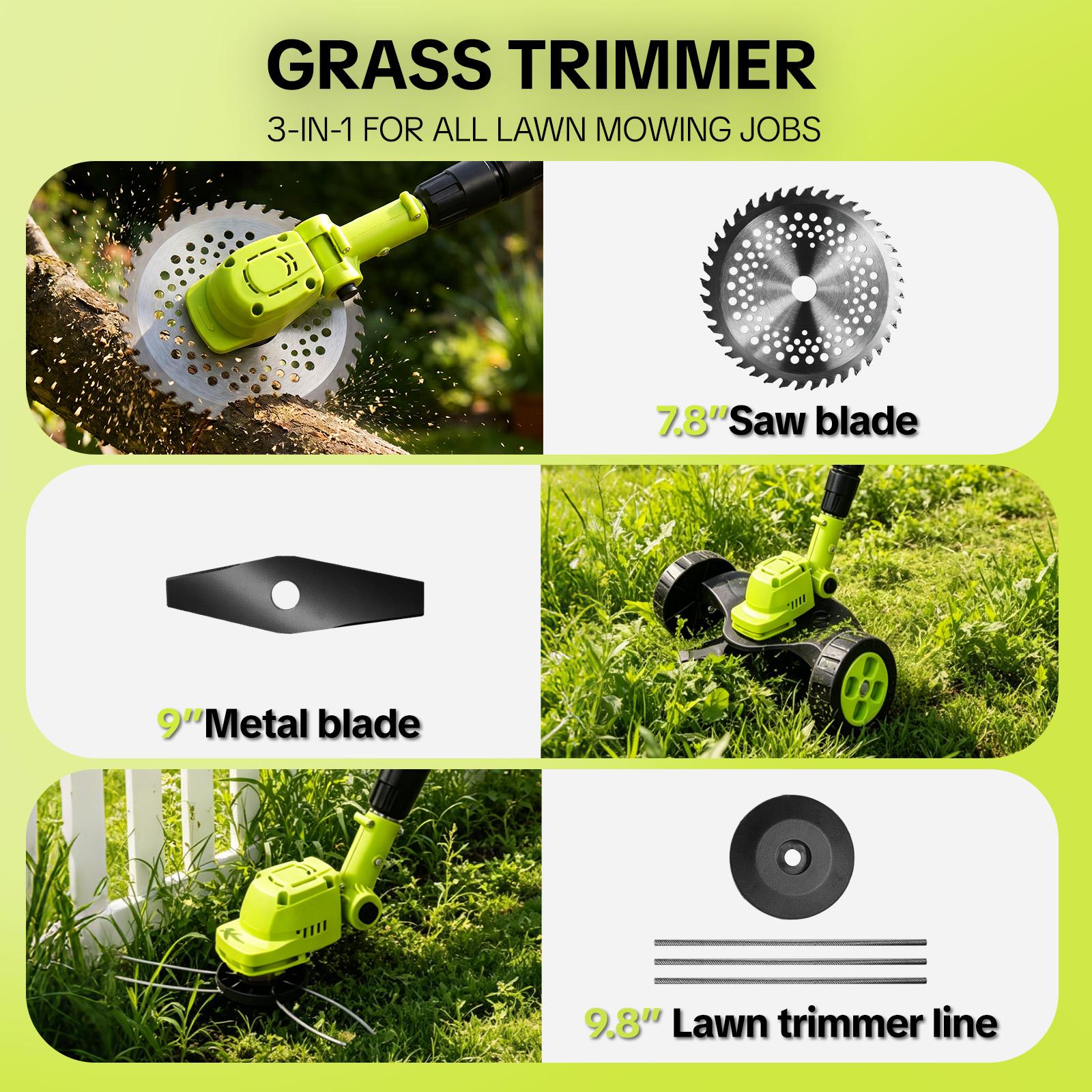 Cordless lawn mower kit for home garden maintenance