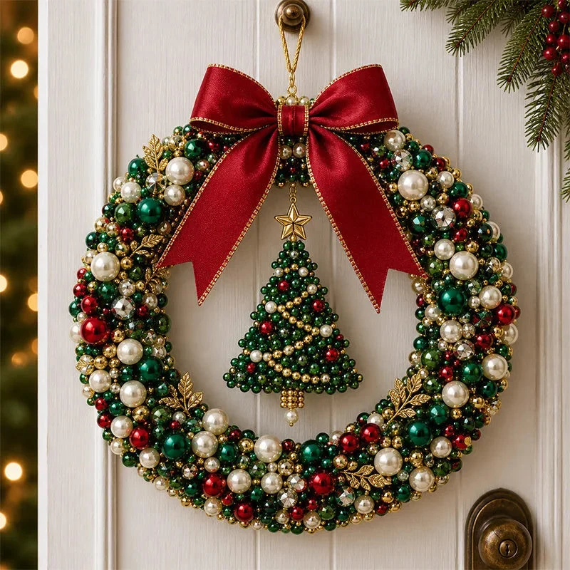 DIY Christmas Pearl Beaded Wreath Kit product detail