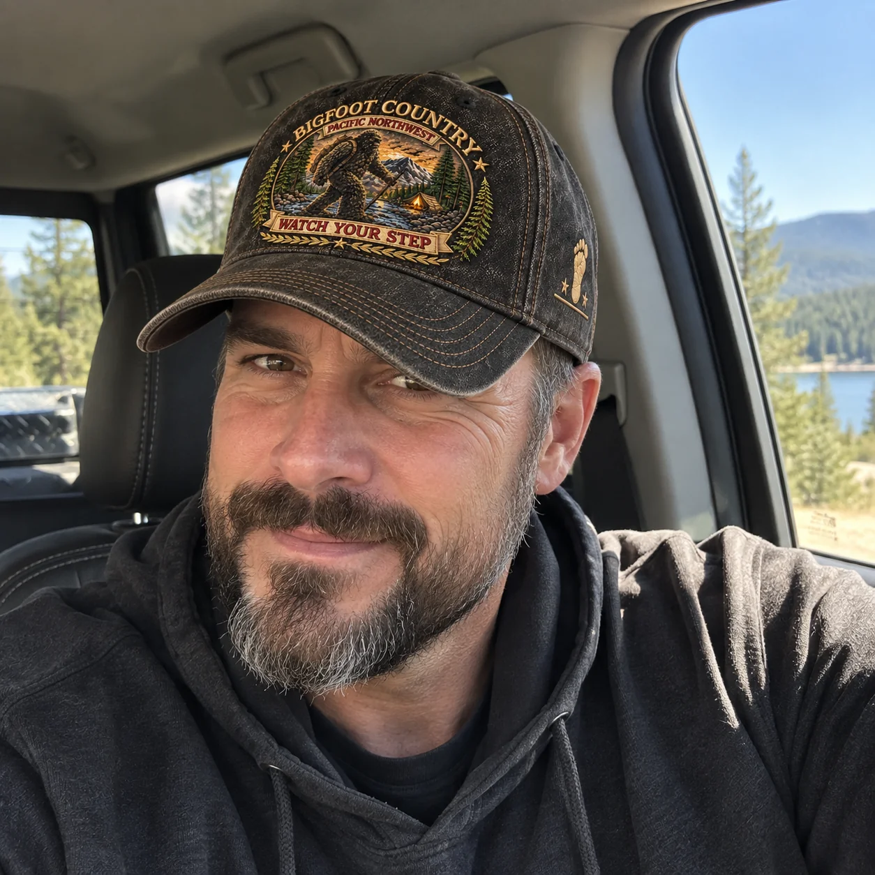 Vintage Black Bigfoot Country Cap casual truck selfie