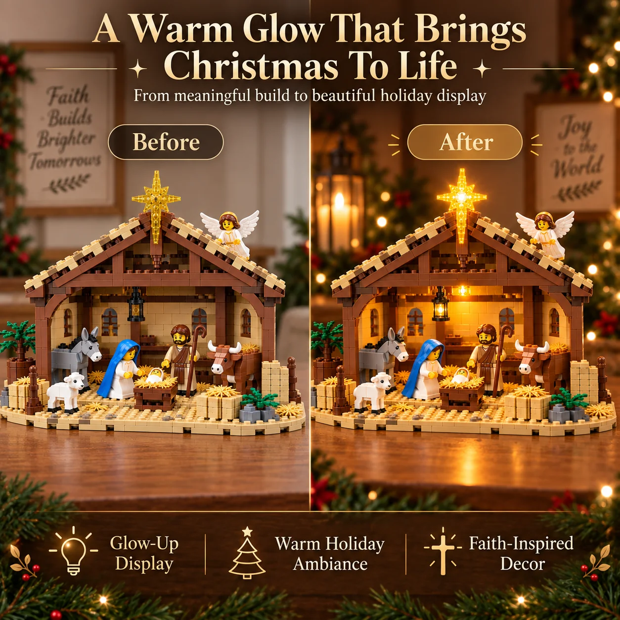 Nativity Set Warm Light Display