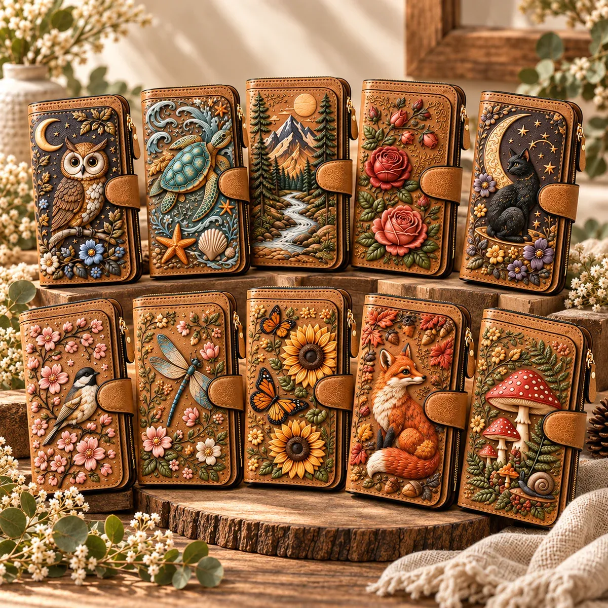 Vintage Embossed Art Wallet Collection