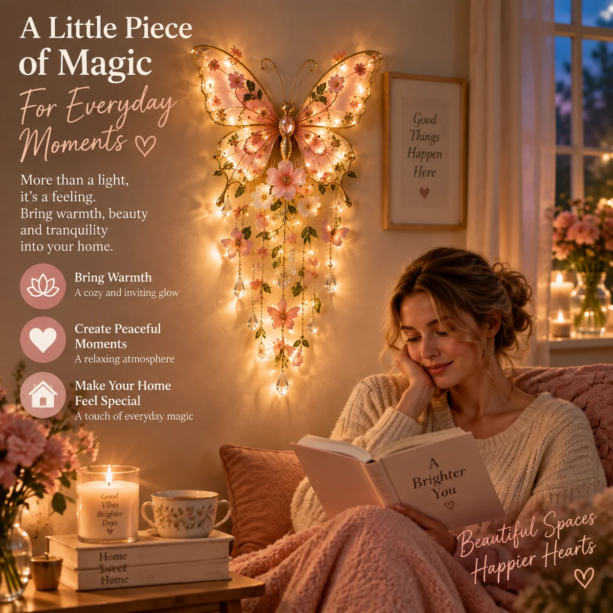 Butterfly light cozy room