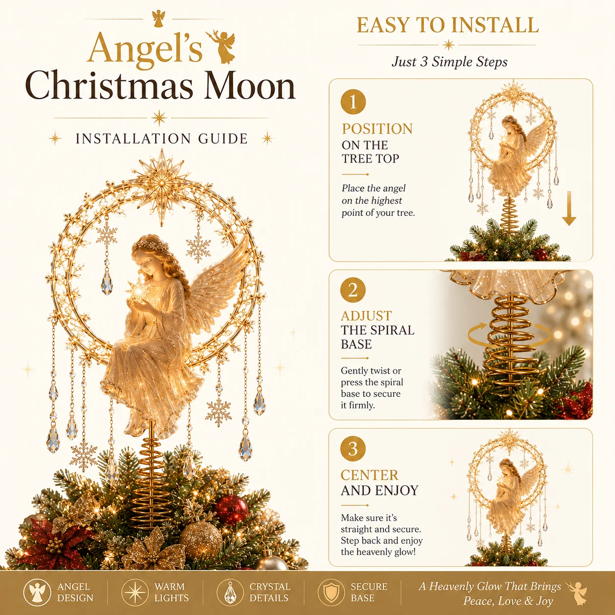 Angel Christmas Moon Installation