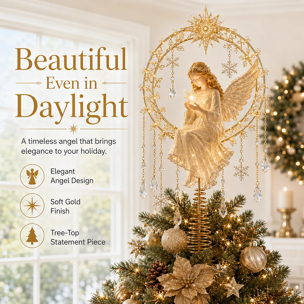 Angel Christmas Moon Day and Night