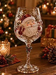 3D Christmas glass collection with festive raised designs
