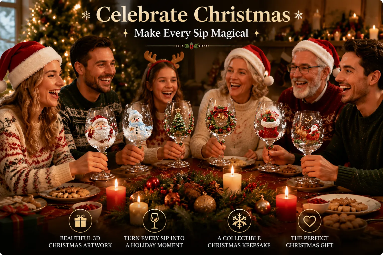 Christmas glass details and dimensions