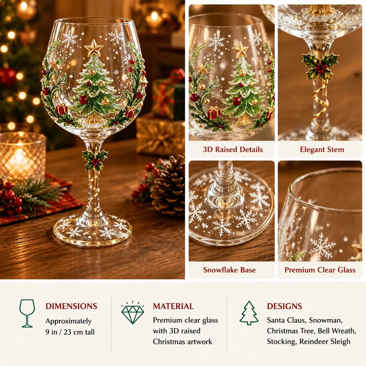 Christmas glass design choices and collection options