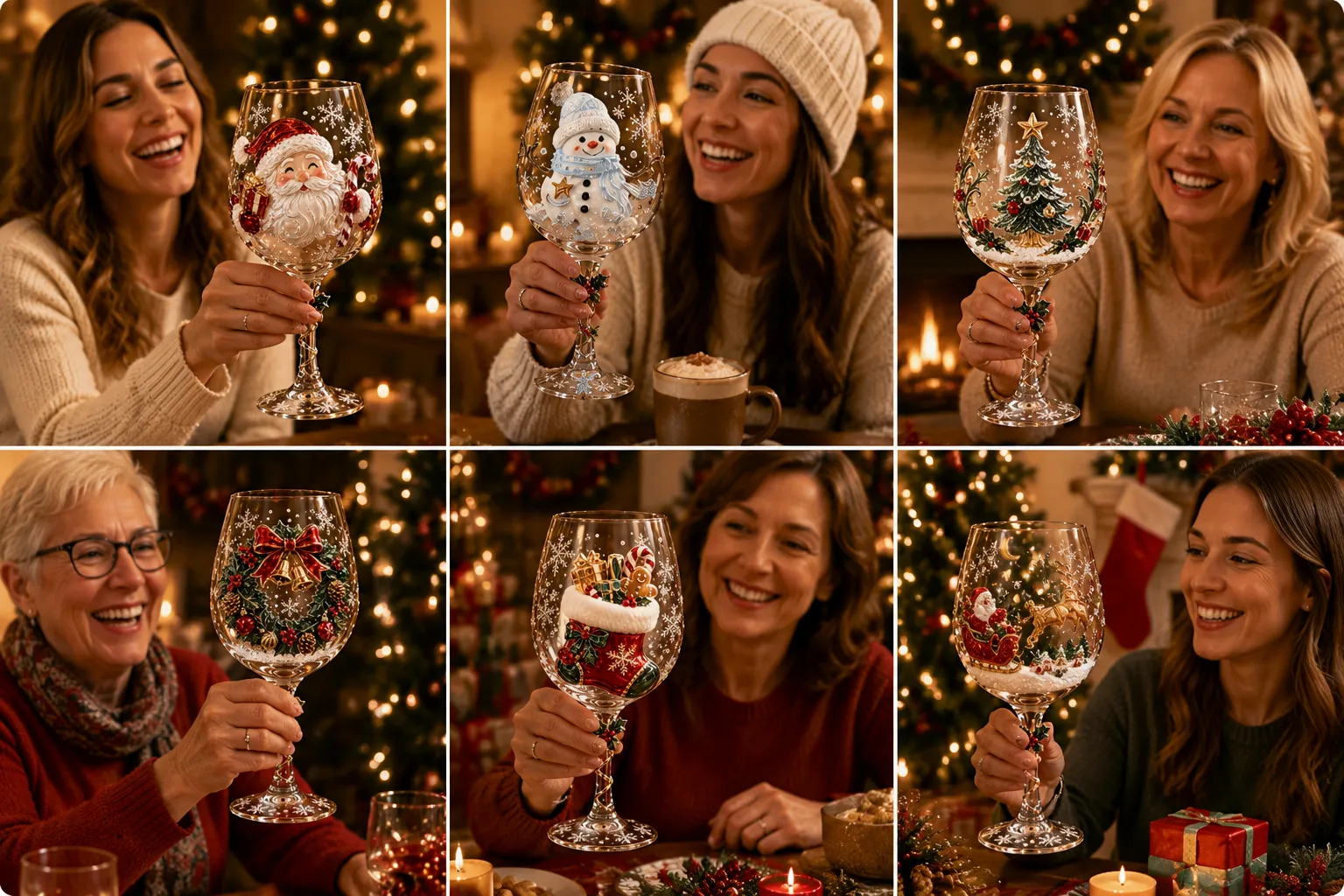 Christmas glass collection display