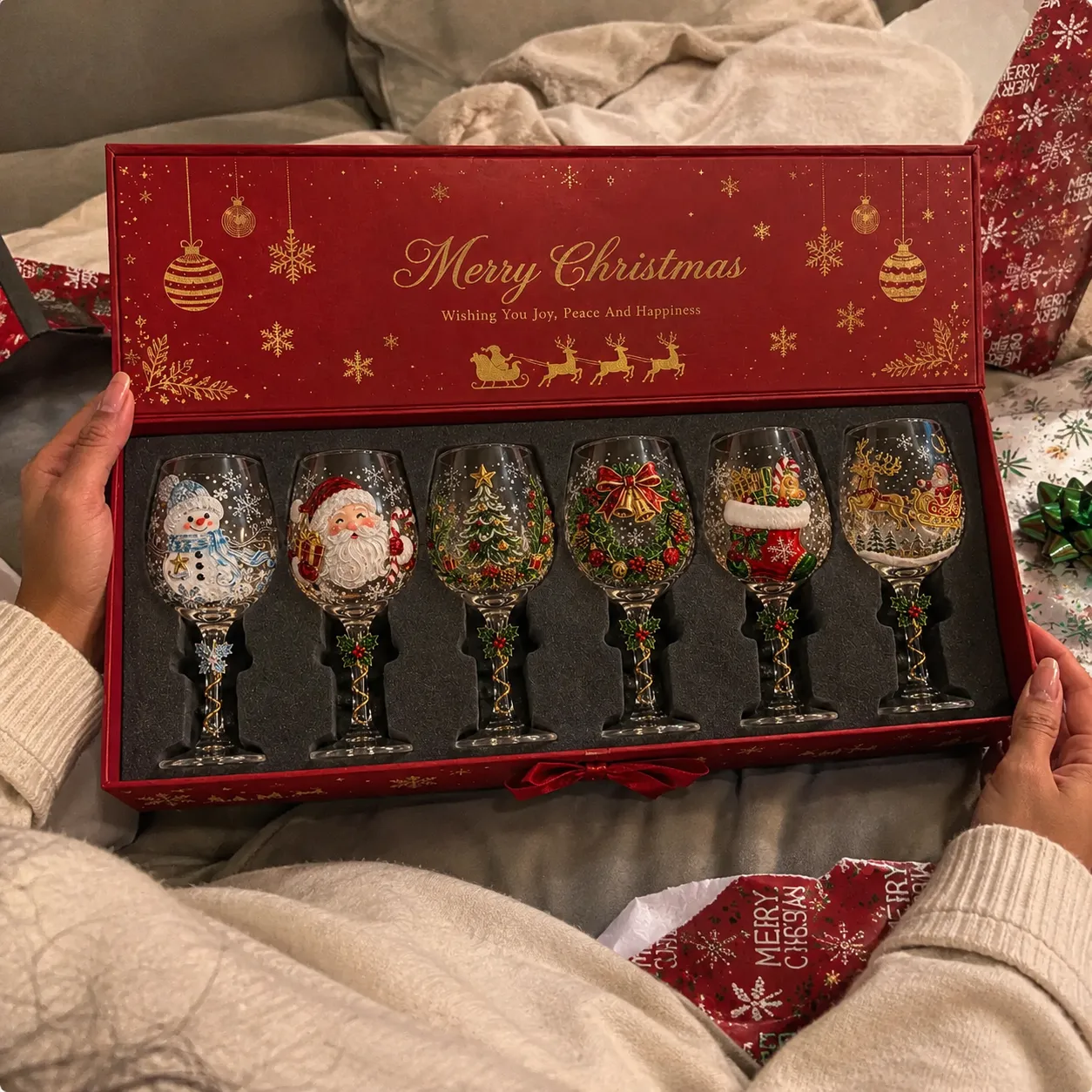 Christmas glass decorative gift display