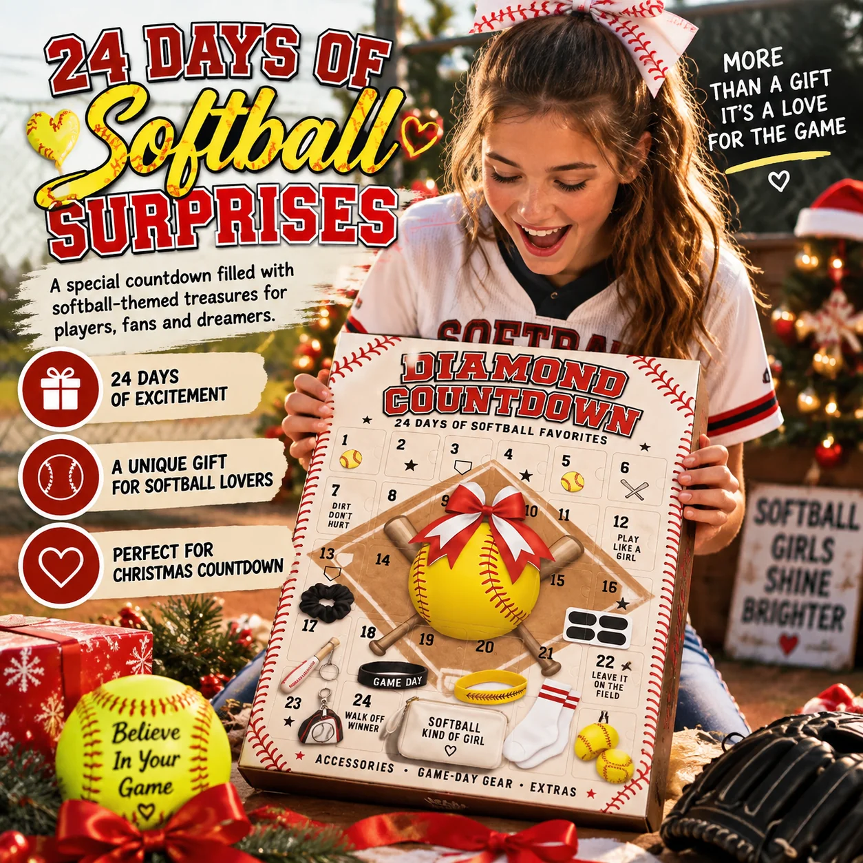 Softball Christmas advent calendar