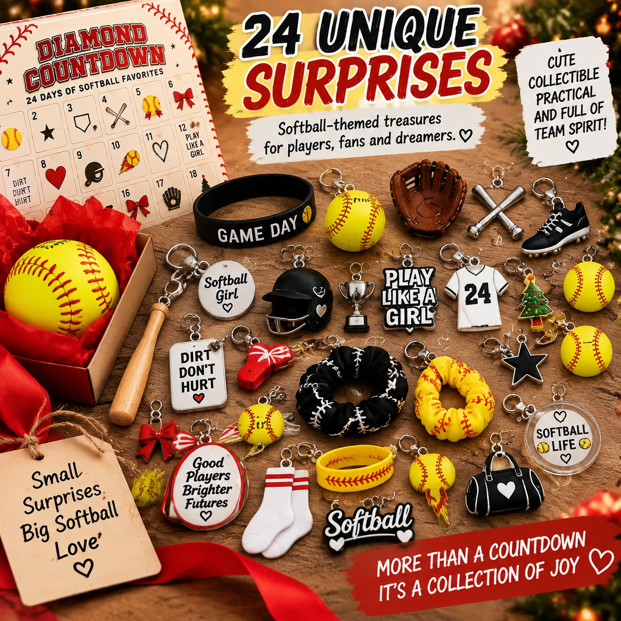 Softball themed Christmas gift