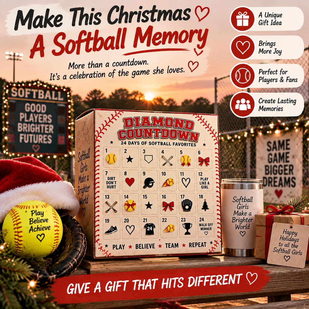 Softball Christmas countdown lifestyle