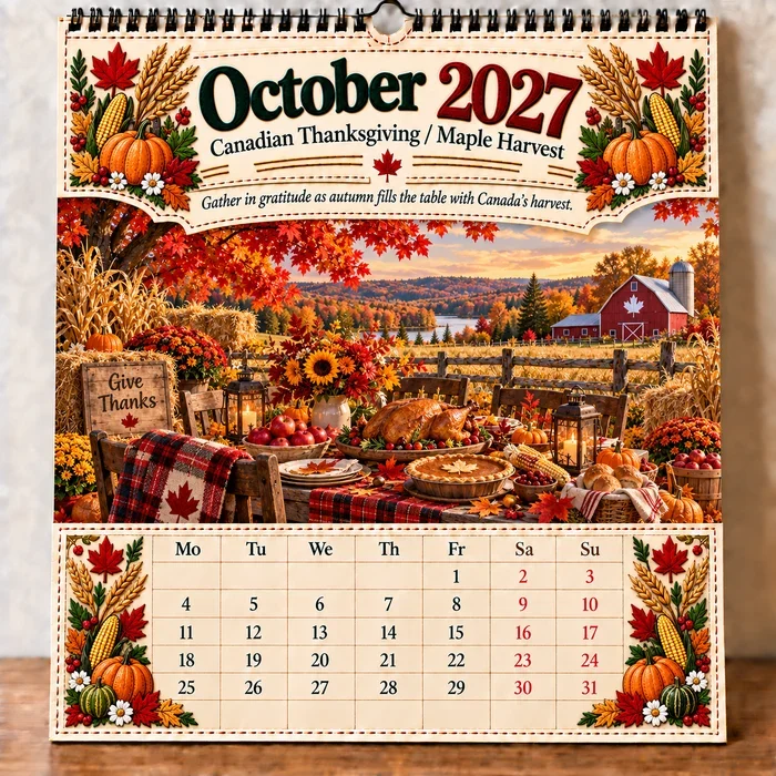 Canadian autumn calendar