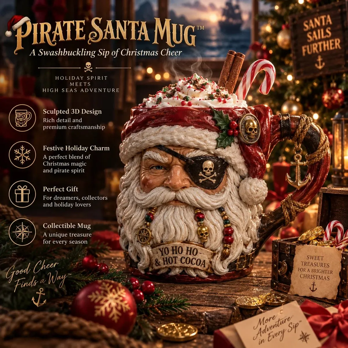 Pirate Santa Mug details