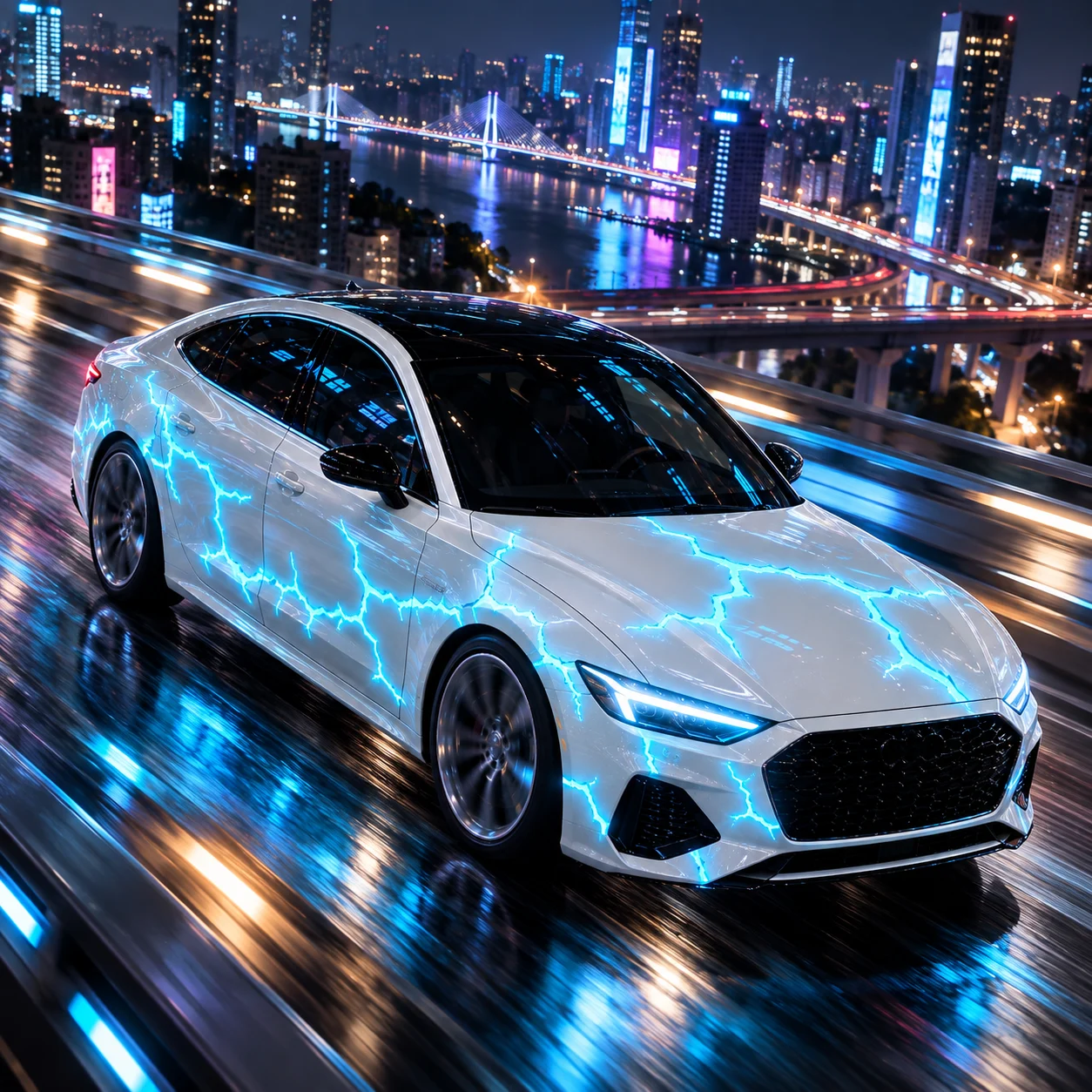 Detail view of liquid laser vinyl styling