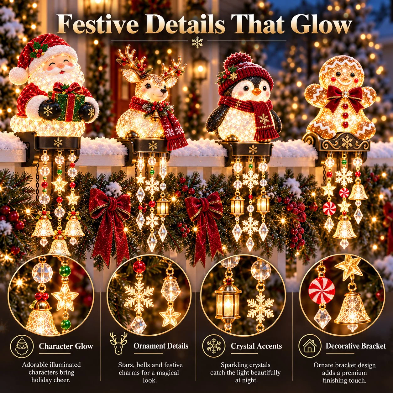 Christmas railing light details