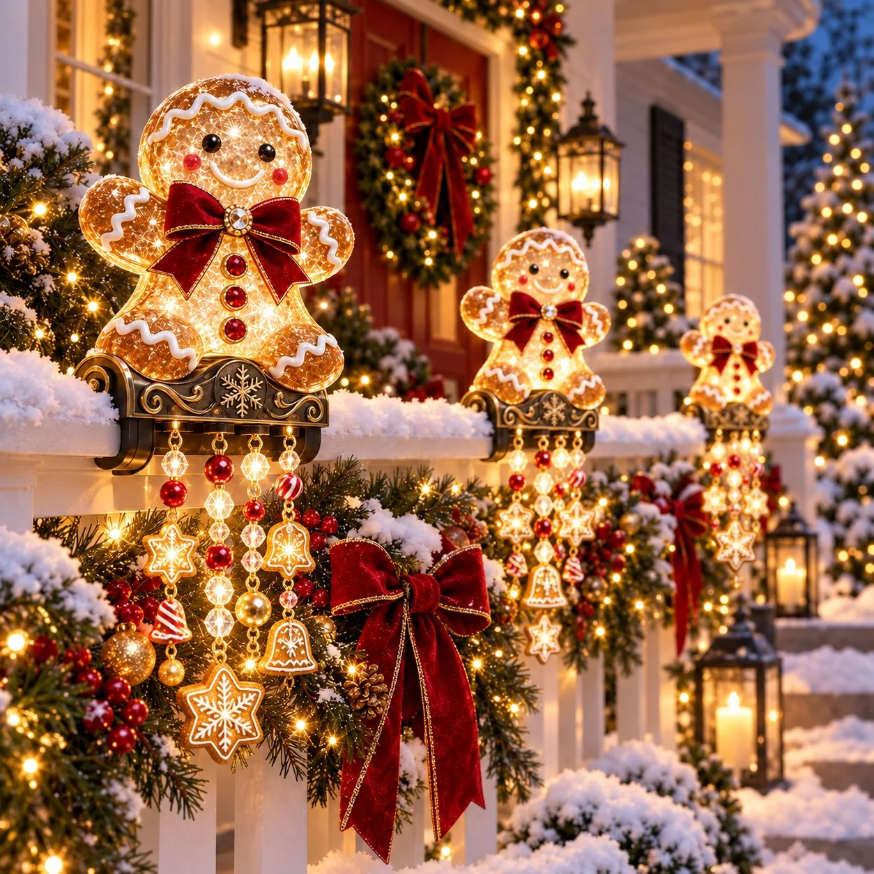 π Christmas Porch Railing Lights β 4 Festive Character Designs