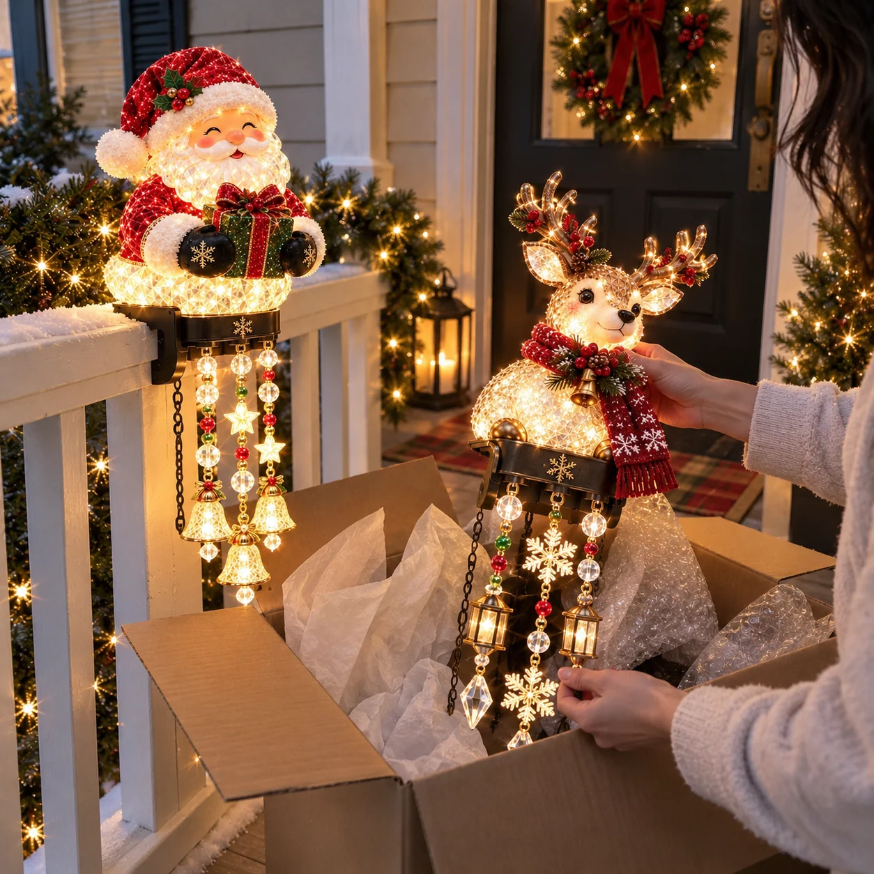 Christmas railing light unboxing