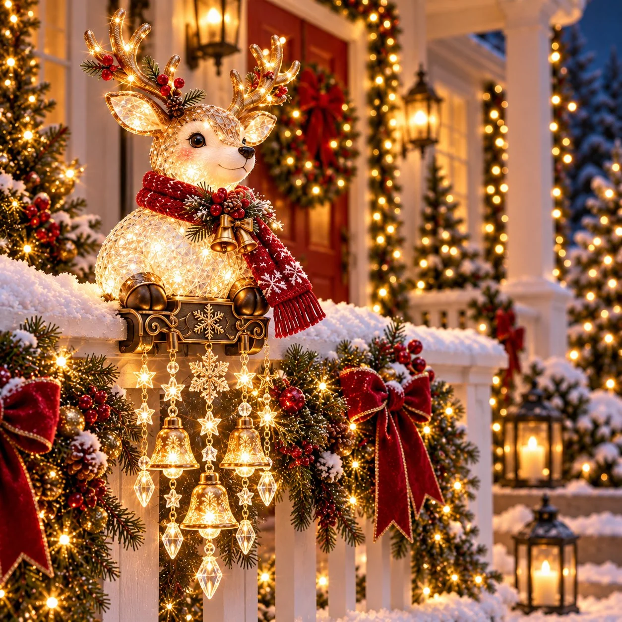 Reindeer Christmas railing light
