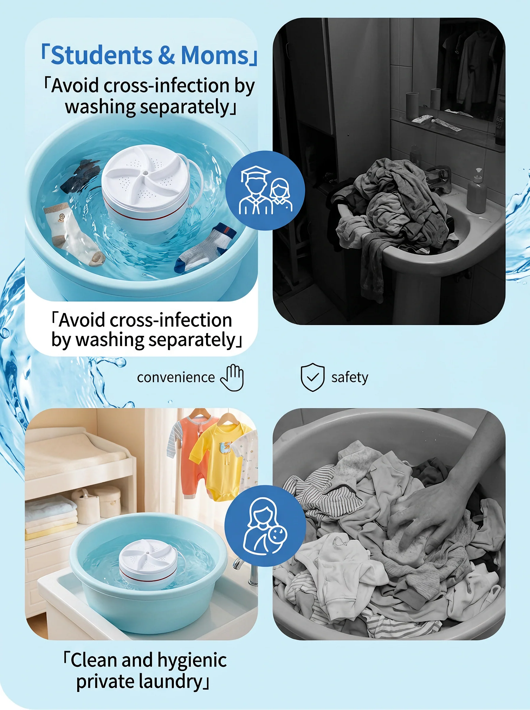 Mini washer used for separate small laundry loads
