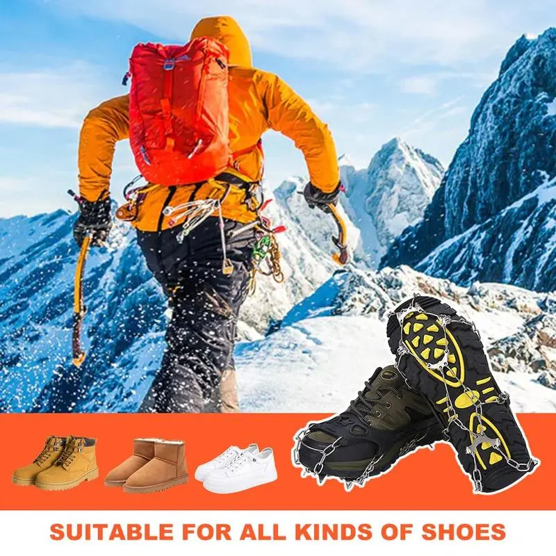 Foldable ice cleats with storage bag
