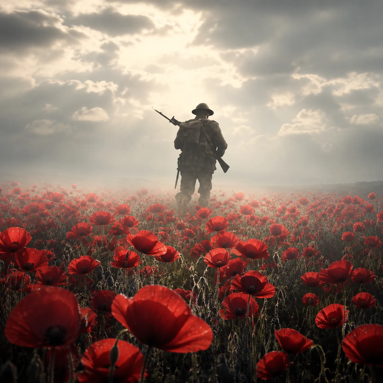 Red poppy remembrance brooch collection