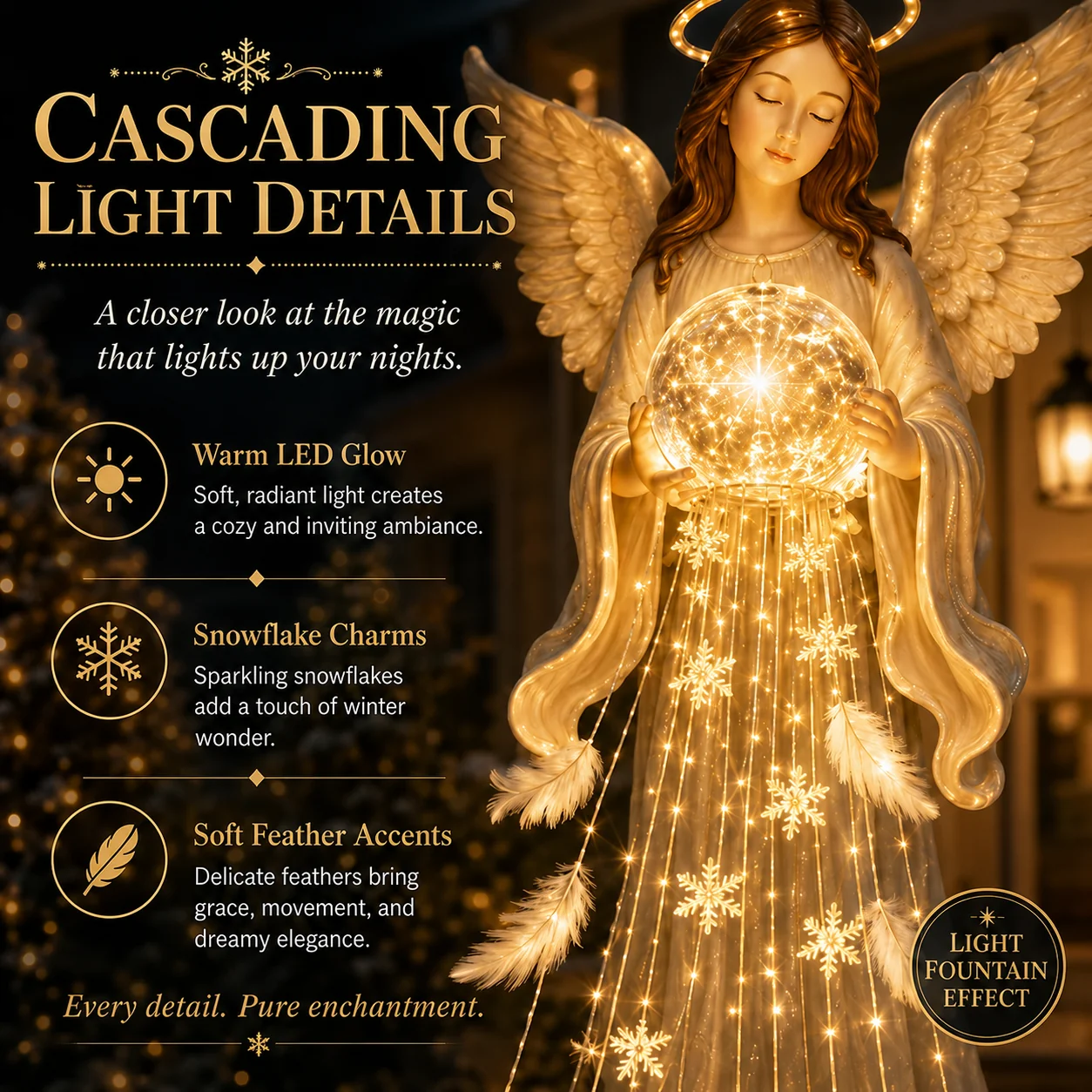 Angel Blessing Fountain Christmas outdoor display