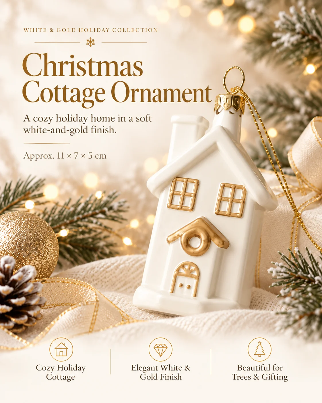 Christmas Cottage Ornament