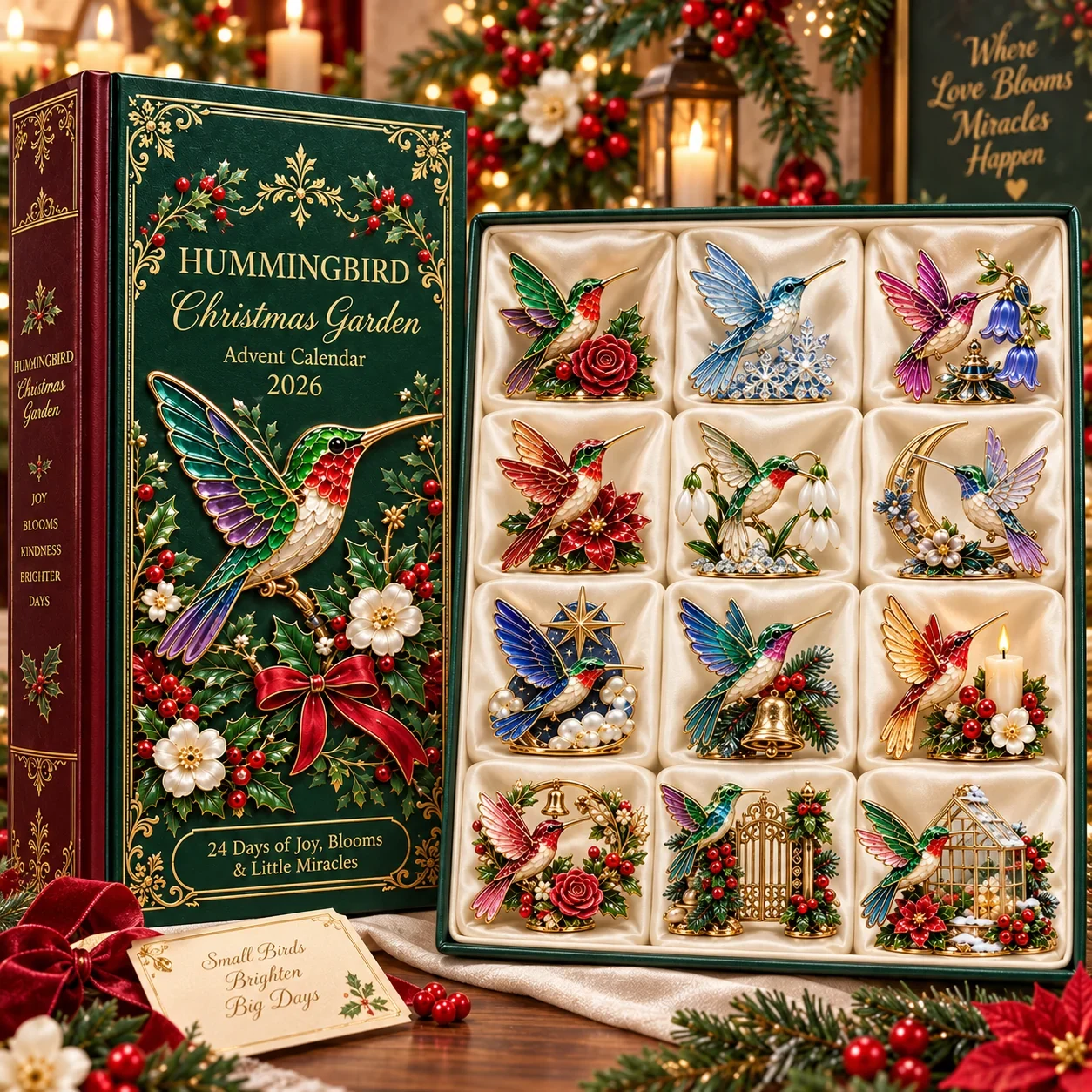 Hummingbird Christmas Garden Advent Calendar complete collectible presentation