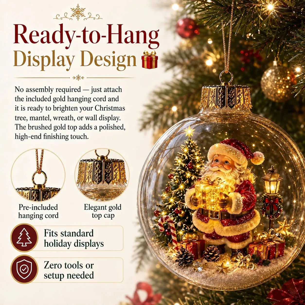 Lighted Christmas Diorama Globe Ornament