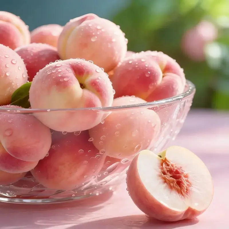 Fresh red flesh peaches