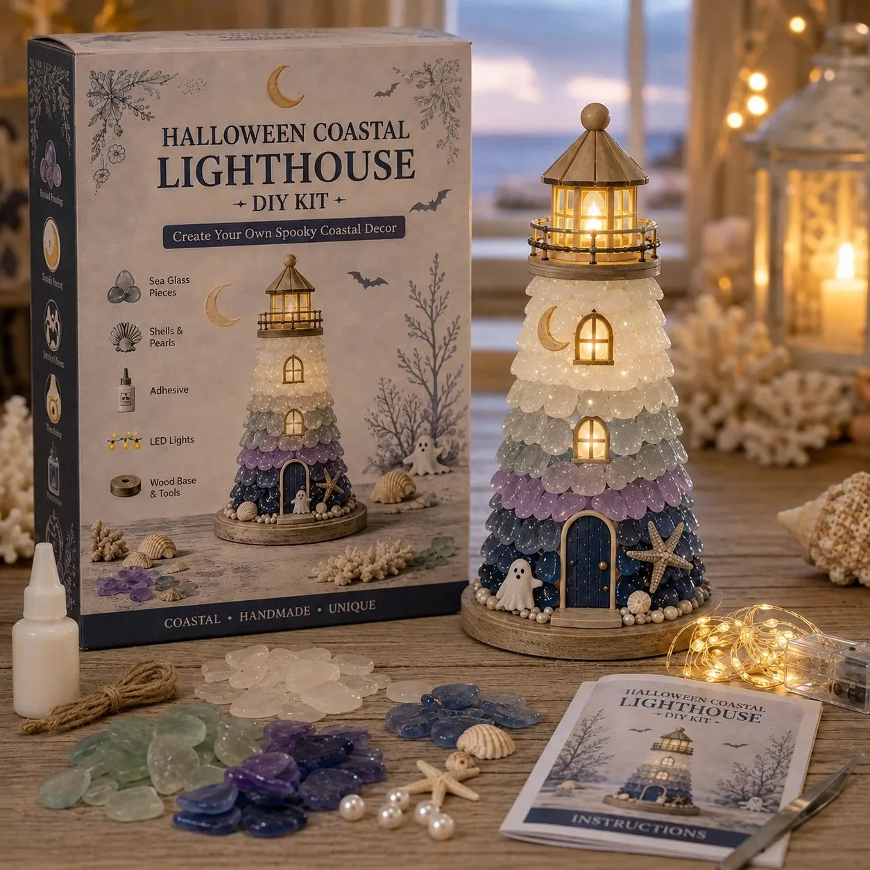 Coastal Halloween DIY lighthouse kit