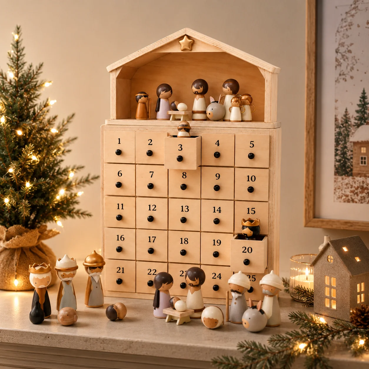 Complete Christmas Nativity scene