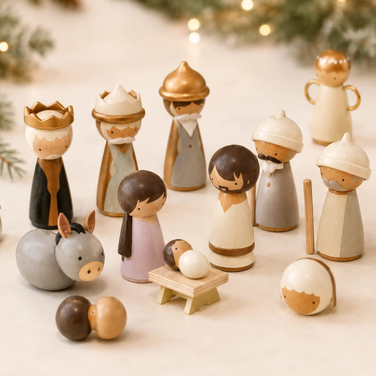 Wooden Nativity Advent Calendar display