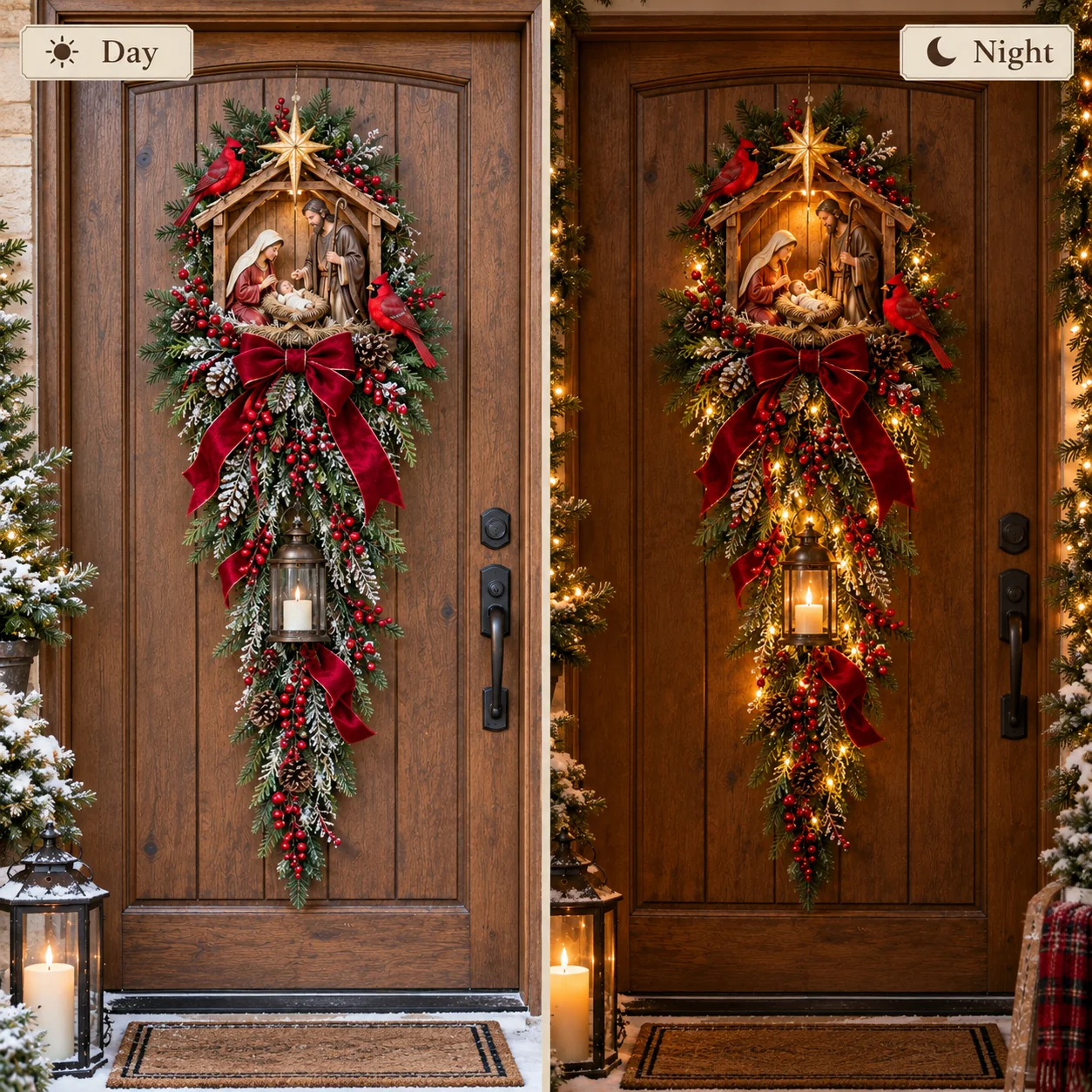 Day and night Nativity Christmas decoration