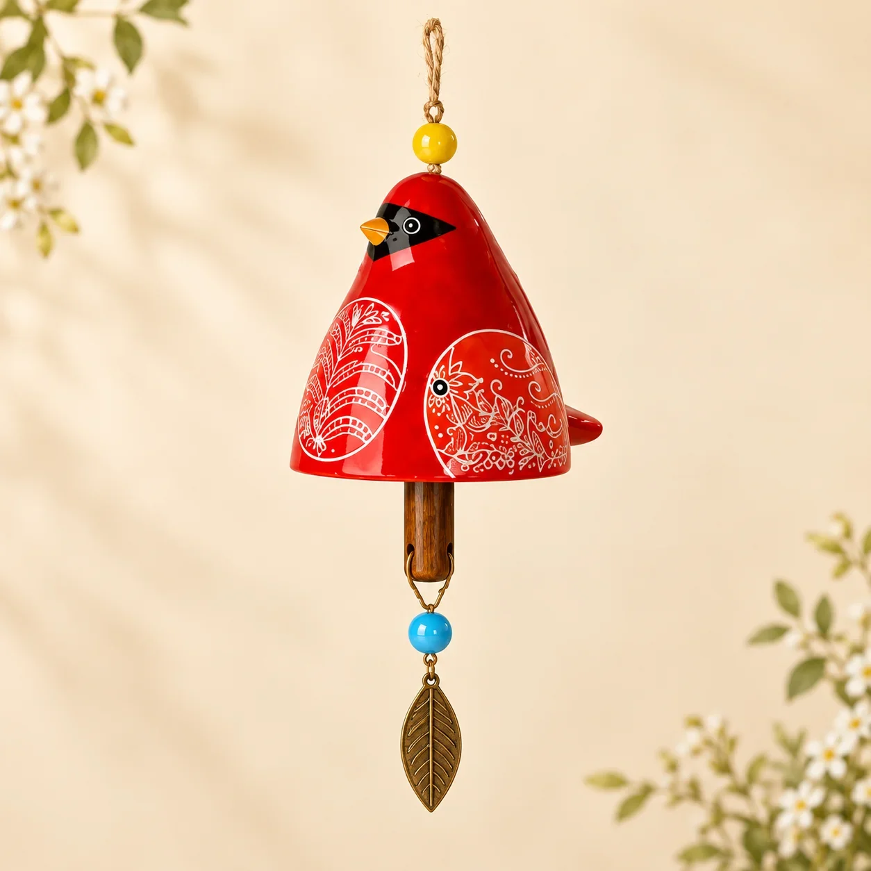 Full colorful songbird wind chime collection