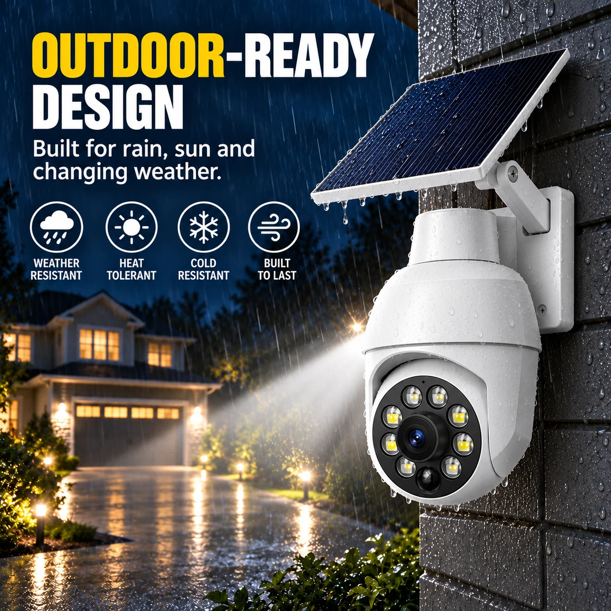 Weather-resistant solar outdoor wall light