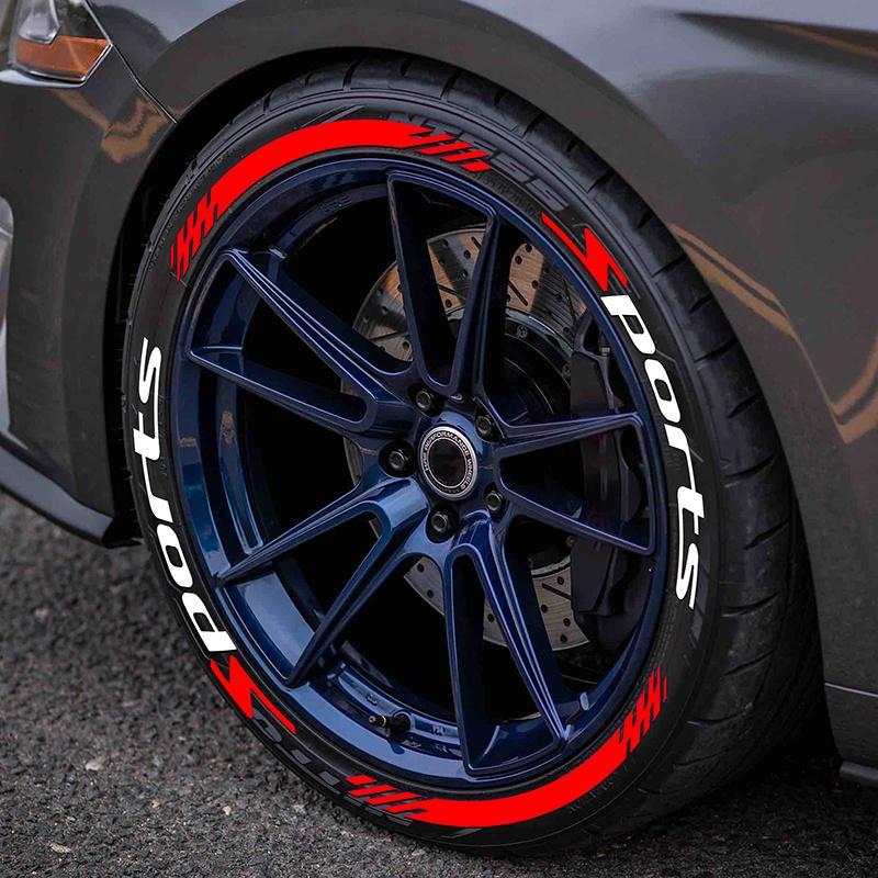 [Glue not included] 4 Piece Set Car Motorcycle Tire Decoration Stickers, Waterproof Thickened Universal Wheel Decals,3D Design, Vehicle Exterior Decoration, Automotive Accessories, Car Decorative Sticker