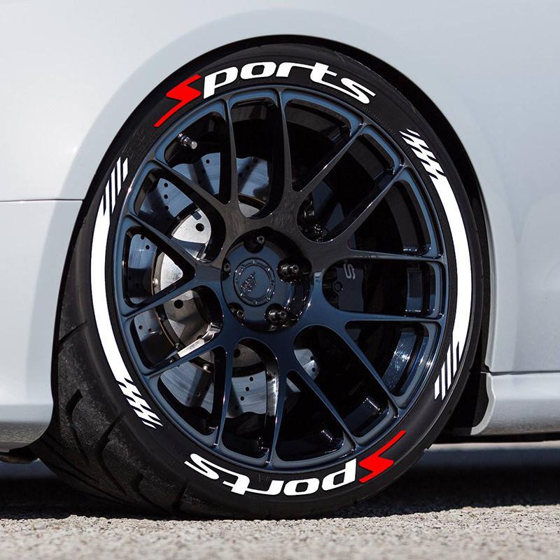 [Glue not included] 4 Piece Set Car Motorcycle Tire Decoration Stickers, Waterproof Thickened Universal Wheel Decals,3D Design, Vehicle Exterior Decoration, Automotive Accessories, Car Decorative Sticker