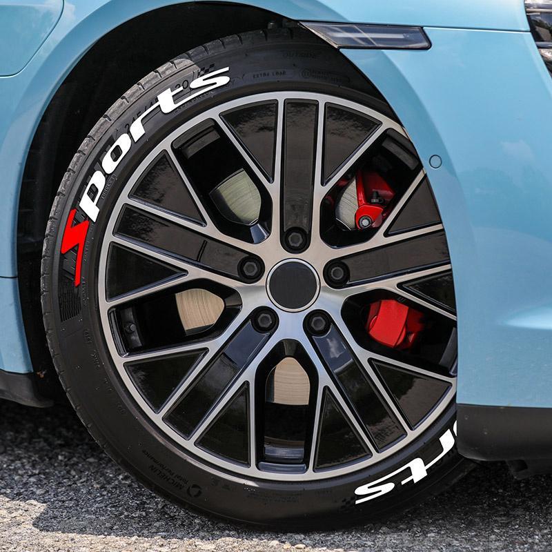 [Glue not included] 4 Piece Set Car Motorcycle Tire Decoration Stickers, Waterproof Thickened Universal Wheel Decals,3D Design, Vehicle Exterior Decoration, Automotive Accessories, Car Decorative Sticker