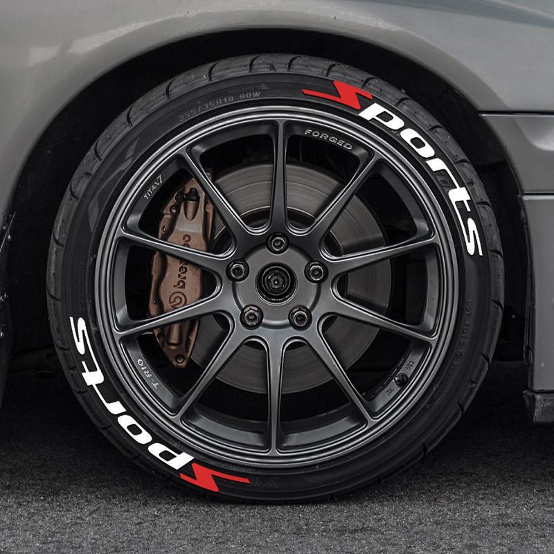 [Glue not included] 4 Piece Set Car Motorcycle Tire Decoration Stickers, Waterproof Thickened Universal Wheel Decals,3D Design, Vehicle Exterior Decoration, Automotive Accessories, Car Decorative Sticker