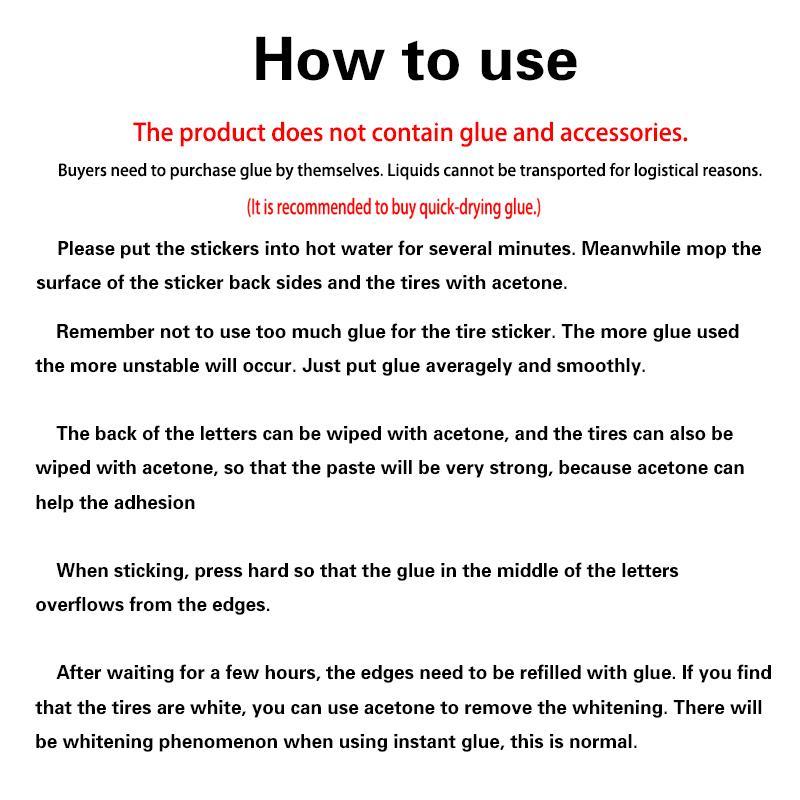 [Glue not included] 4 Piece Set Car Motorcycle Tire Decoration Stickers, Waterproof Thickened Universal Wheel Decals,3D Design, Vehicle Exterior Decoration, Automotive Accessories, Car Decorative Sticker