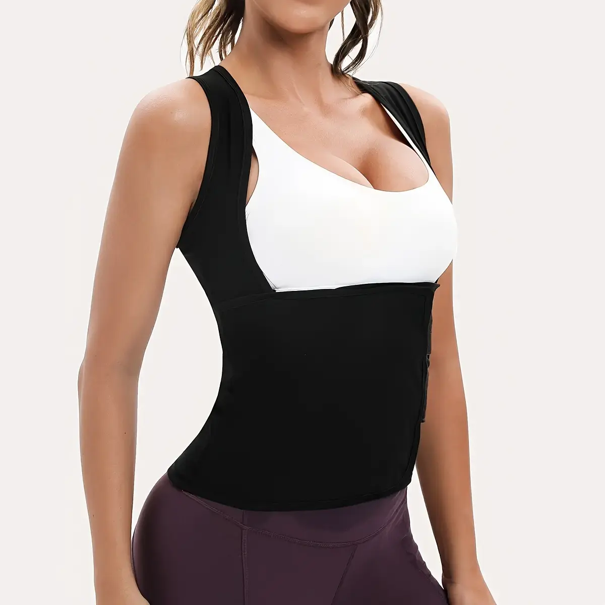 Women's zip-up vest close detail