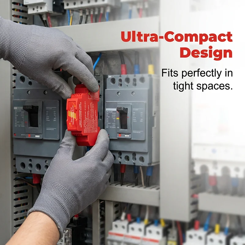 Ultra compact aerosol fire suppression device for tight electrical cabinet spaces