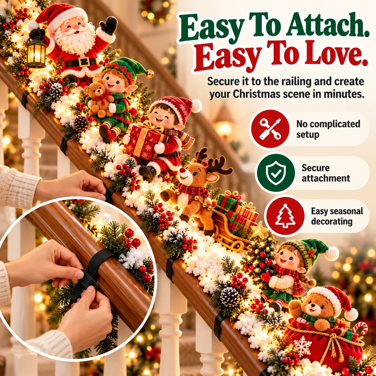 Santa Staircase Workshop easy stair railing attachment